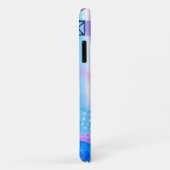 Aquamarines Personalisiertes Girly Blue Monogram T Case-Mate iPhone Hülle (Hinten/Rechts)