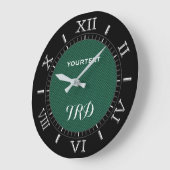 Aquamarines Personalisiertes Monogramm-Dial für gr Große Wanduhr (Winkel)