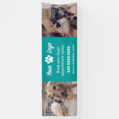 Aquamarines Pet-Business-Banner mit 2 Fotos und Lo Banner (Vertikal)