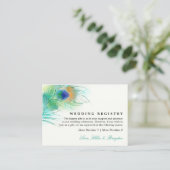 Aquamarines Pfau | Ehewesen Begleitkarte (Stehend Vorderseite)