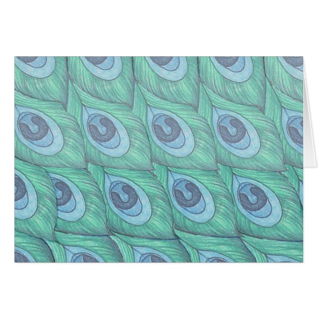 Aquamarines Pfauenfedermuster (Vorderseite (Horizontal))