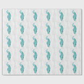 Aquamarines Pfauenhochzackpapier Geschenkpapier (Flach)
