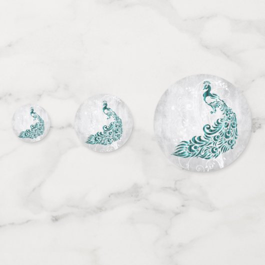 Aquamarines Pfauenleaf Konfetti (Vorderseiten)