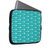 Aquamarines Pfauenpfeil Laptopschutzhülle (Vorne Rechts)