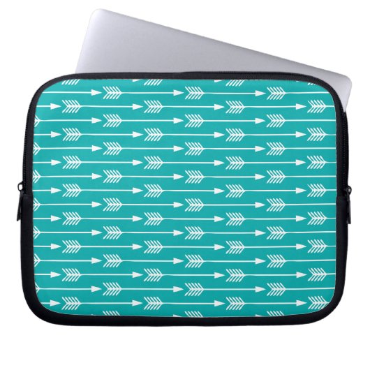 Aquamarines Pfauenpfeil Laptopschutzhülle (Vorderseite)