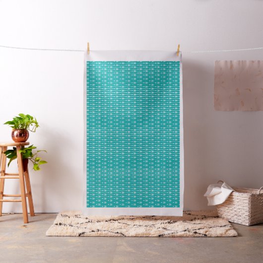 Aquamarines Pfauenpfeil Stoff (Beispiel)