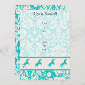 Aquamarines Pferd Einladung (Vorne/Hinten)