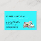 Aquamarines Pferd Schafe Katze Bird Veterinary Visitenkarte (Rückseite)