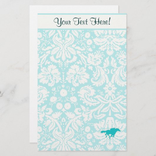 Aquamarines Pferdelaufen Briefpapier (Vorne/Hinten)