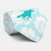 Aquamarines Pferdelaufen Krawatte (Gerollt)