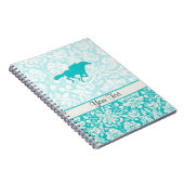 Aquamarines Pferdelaufen Notizblock (Rechte Seite)