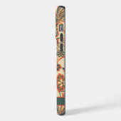 Aquamarines Pfirsichpfirsich Orange Paisley iPhone Hülle (Linke Seite)