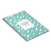 Aquamarines Pinselstrichmuster. Modernes abstrakt Notizblock (Rechte Seite)