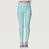 Aquamarines Polka Dot Muster Leggings (Vorderseite)