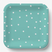 Aquamarines Polka Dot Muster Minimalistisch Pappteller (Vorderseite)