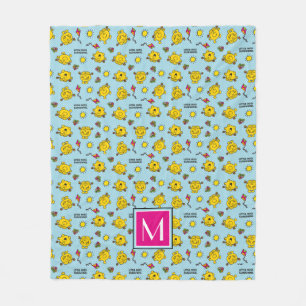Aquamarines Polka Dot Muster Monogramm Fleecedecke