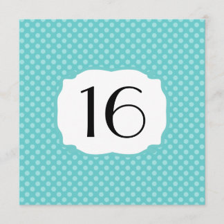 Aquamarines Polka-Punkt-16. Einladung