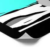 Aquamarines Poster ART DECO LADY Schwarz-weiße Vög (Ecke)