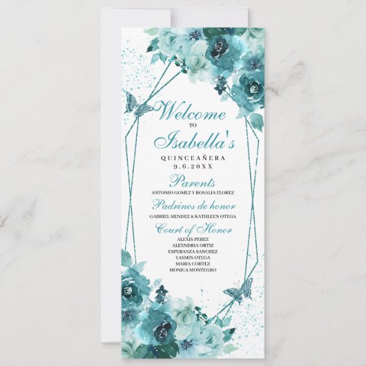 Aquamarines Programm "Blumenquinceanera" (Vorderseite)