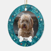 Aquamarines Puppy-Dog-Foto Keramik Ornament (Links)