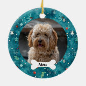 Aquamarines Puppy-Dog-Foto Keramik Ornament (Hinten)