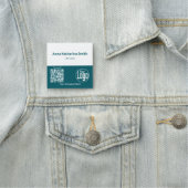 Aquamarines QR-Code-Logo-Unternehmen Namensschild (Beispiel)