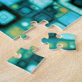 Aquamarines Quadrat-Muster Puzzle (Seite)