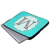 Aquamarines Quarterfolienmonogramm, Initial 15"-No Laptopschutzhülle (Vorne Knopf)