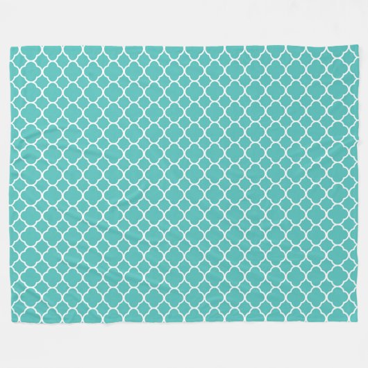 Aquamarines Quatrefolienmuster Fleecedecke (Vorderseite (Horizontal))