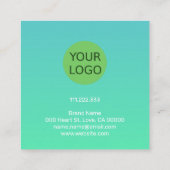 Aquamarines Regenbogenfarben-Ohrringe-Display Quadratische Visitenkarte (Rückseite)