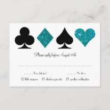 Aquamarines Reiseziel Vegas Hochzeit RSVP mit Wahl