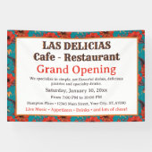 Aquamarines Restaurant mit rotem Blumenmuster Banner (Horizontal)