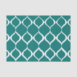 Aquamarines Retro Geometric Ikat Tribal Print Must Seidenpapier