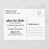 Aquamarines Retro-Script-Foto Save the Date Postka Ankündigungspostkarte (Rückseite)