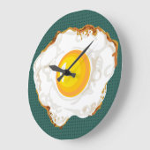 Aquamarines Retro-Style Fried Ei Küche Dekoration Große Wanduhr (Winkel)