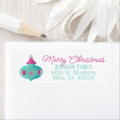 Aquamarines Retro-Weihnachtslabel (Insitu)