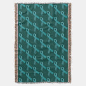 Aquamarines Ribbbons gepolstertes Muster Decke (Vorderseite Vertikal)