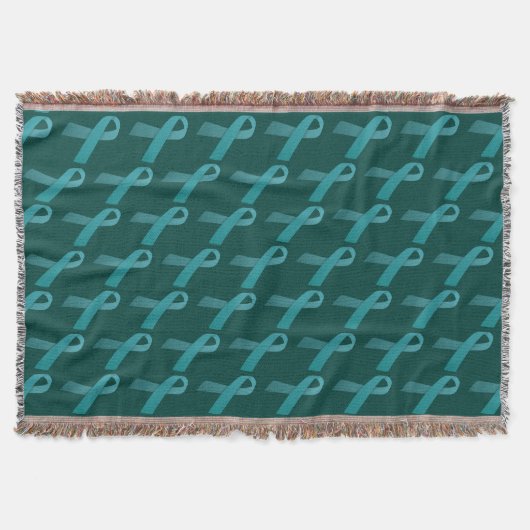Aquamarines Ribbbons gepolstertes Muster Decke (Vorderseite)