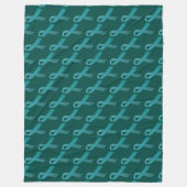 Aquamarines Ribbbons gepolstertes Muster Fleecedecke (Vorderseite)