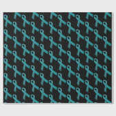 Aquamarines Ribbbons gepolstertes Muster Geschenkpapier (Flach)