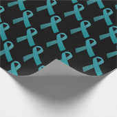 Aquamarines Ribbbons gepolstertes Muster Geschenkpapier (Ecke)