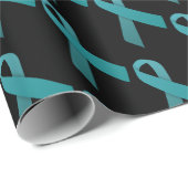 Aquamarines Ribbbons gepolstertes Muster Geschenkpapier (Rolleneckpunkt)