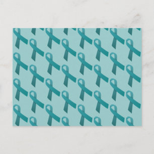 Aquamarines Ribbbons gepolstertes Muster Postkarte