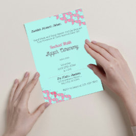 AQUAMARINES Rosa, Baby Girl Aqiqah Baby Dusche Einladung