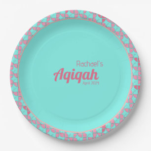 AQUAMARINES Rosa, Baby Girl Aqiqah Baby Dusche Pappteller