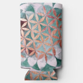 Aquamarines Rosa Pastellfarben Abstraktes Wasserfa Selters Dosenkühler (Rückseite)