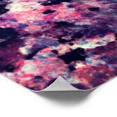 Aquamarines, rosa und schwarz-Granit-Marmormuster Poster (Ecke)