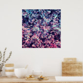 Aquamarines, rosa und schwarz-Granit-Marmormuster Poster (Küche)