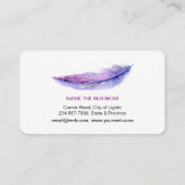 Aquamarines Rosa versieht Watercolor Boho Türkis Visitenkarte (Rückseite)