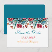 Aquamarines Rotes Orange Bouquet Blumengold Save t (Vorne/Hinten)